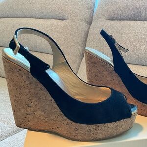 Jimmy Choo Suede Black Wedge